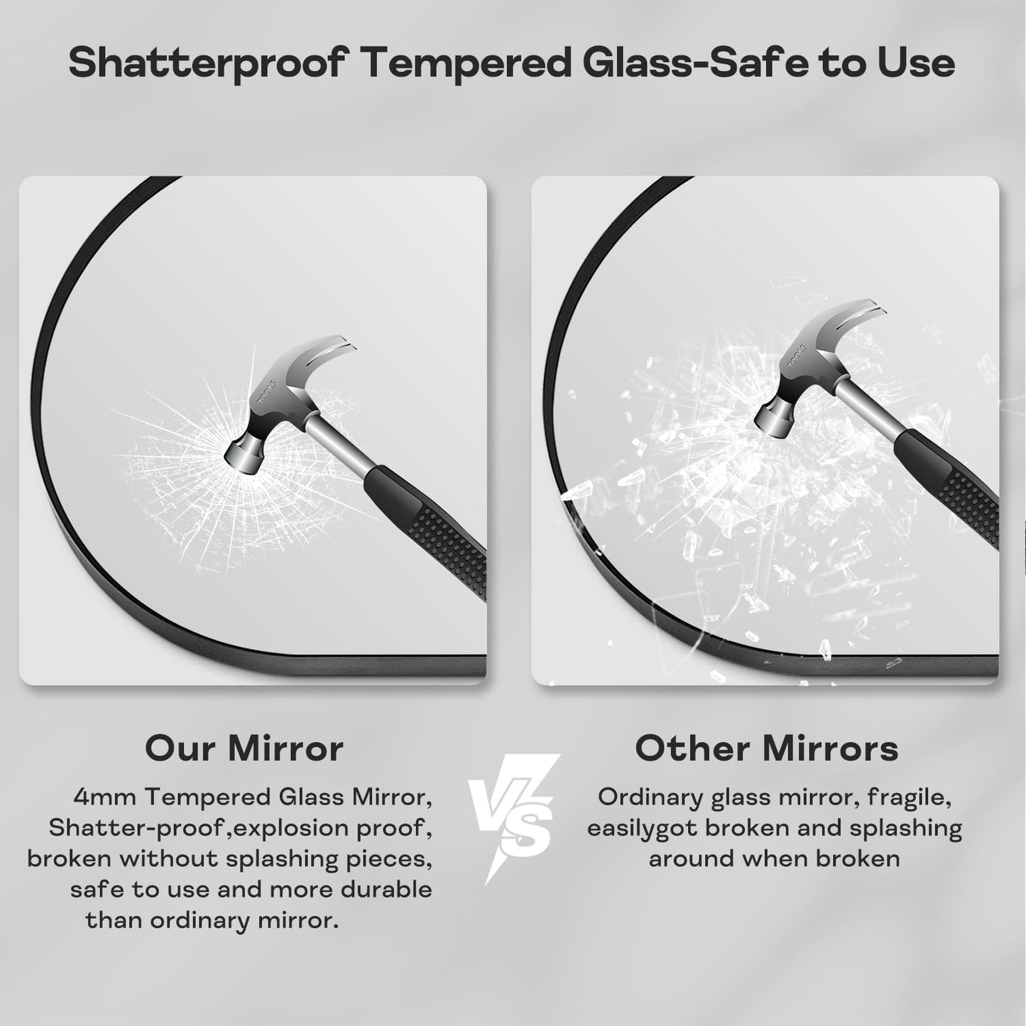 28" x 36" Black Arched Mirror, Large Arch Bathroom Wall Mirror, Metal Frame Arched Top Bathroom Vanity Mirror for Living Room, Bedroom, Entryway, Tempered Glass, Shatter Proof