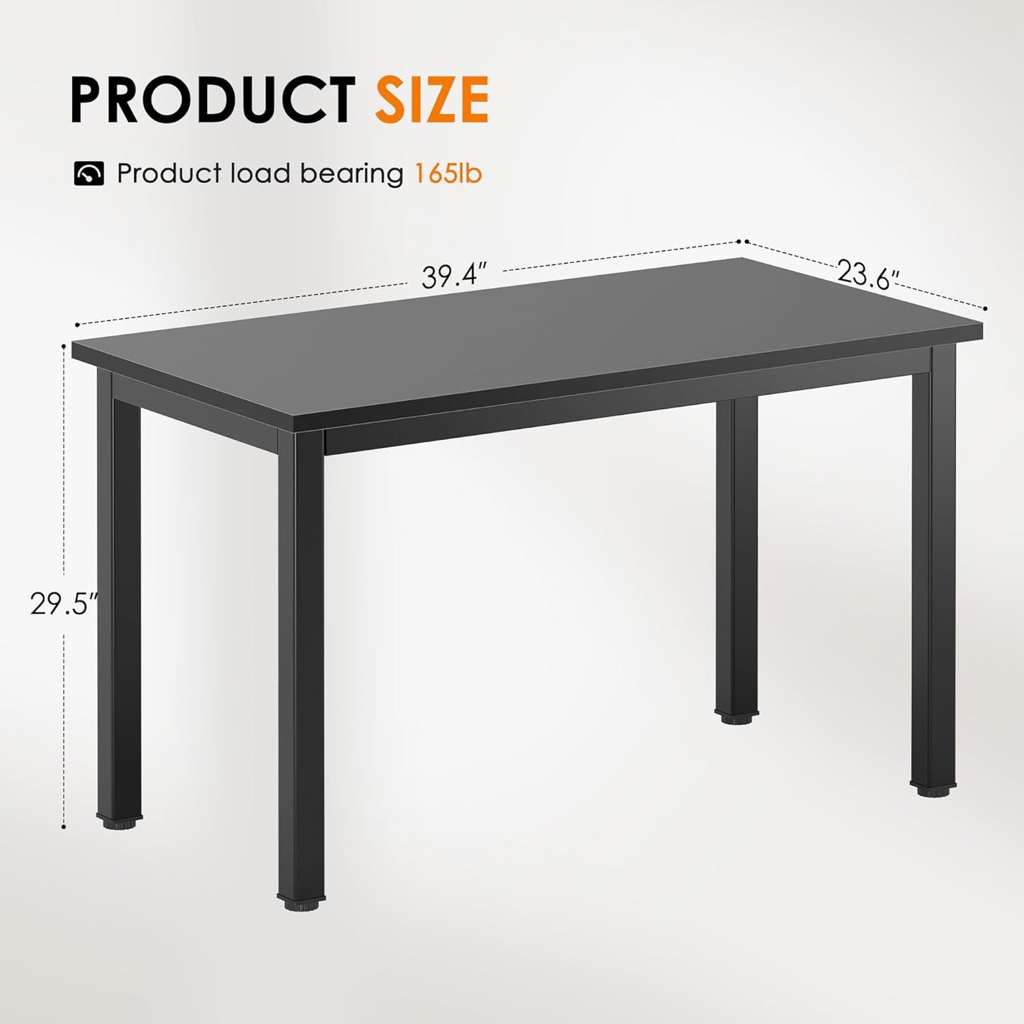 DlandHome 39 inches Small Computer Desk for Home Office Activity Table Writing Table for Small Spaces Study Table Student Laptop Desk Black DND-AC3CB-100