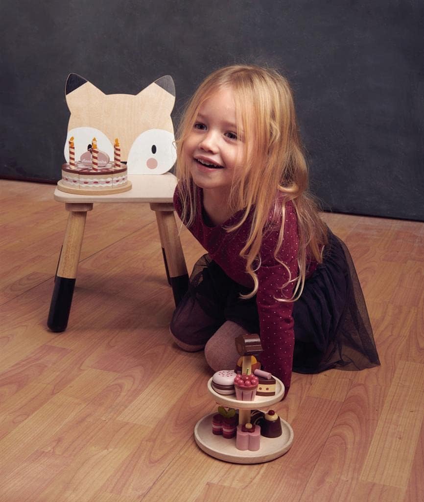 Tender Leaf Toys - Forest Table and Chairs Collections - Adorable Kids Size Art Play Game Table and Chairs - Made with Premium Materials and Craftsmanship for Children 3+ (Forest Fox Chair)