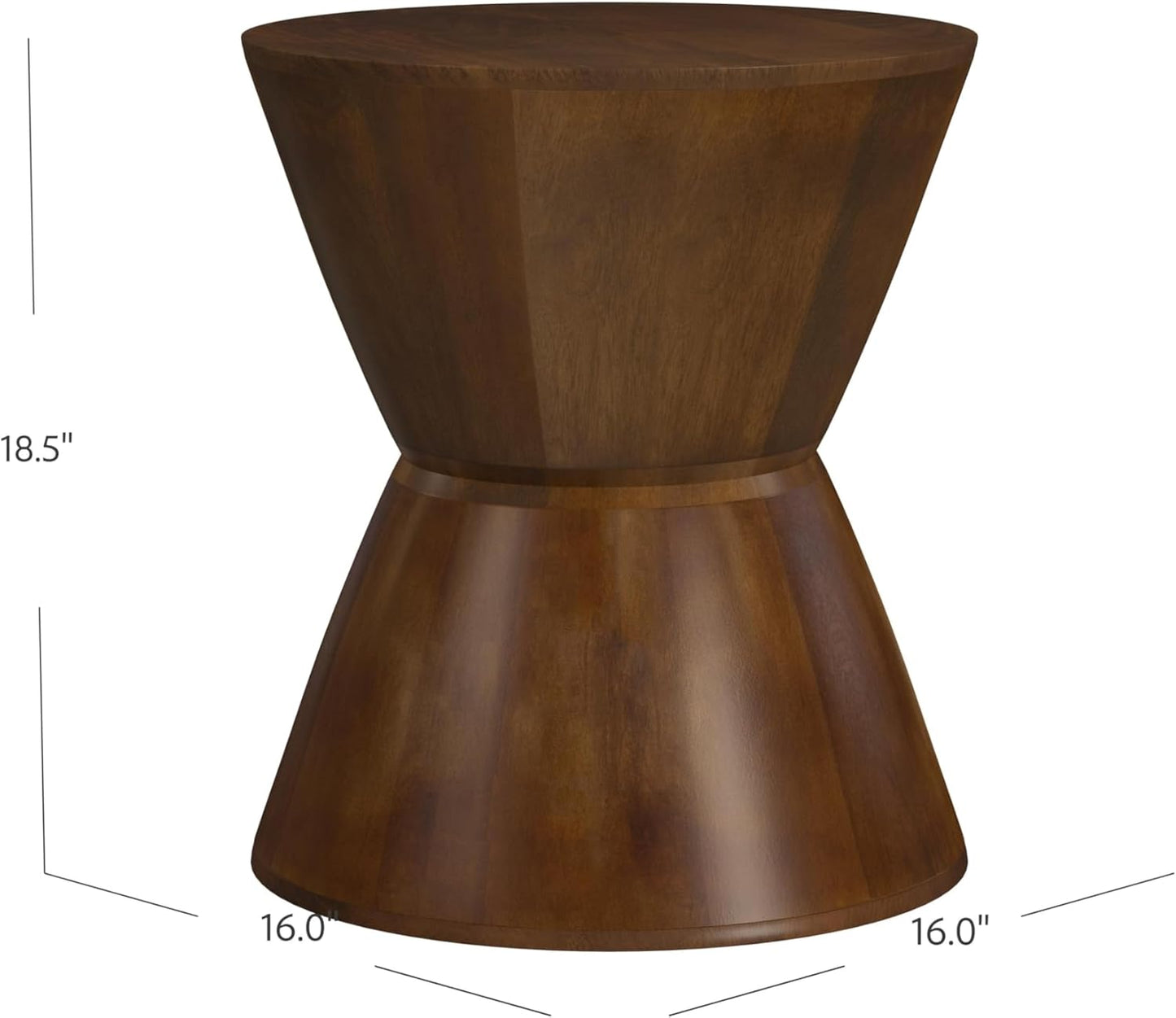 HomePop Walnut Mango Wood End/Side Round Table