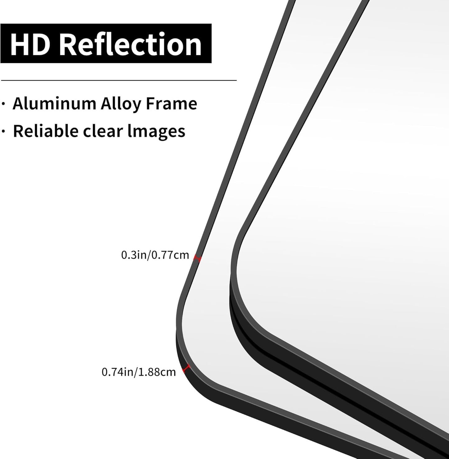 Bathroom Mirror, 36"x36" Black Square Wall Mirror, Metal Frame Rounded Corner Vanity Mirror, Large Wall Mounted Mirror for Modern Bedroom Living Room Horizontal Or Vertical Mounting