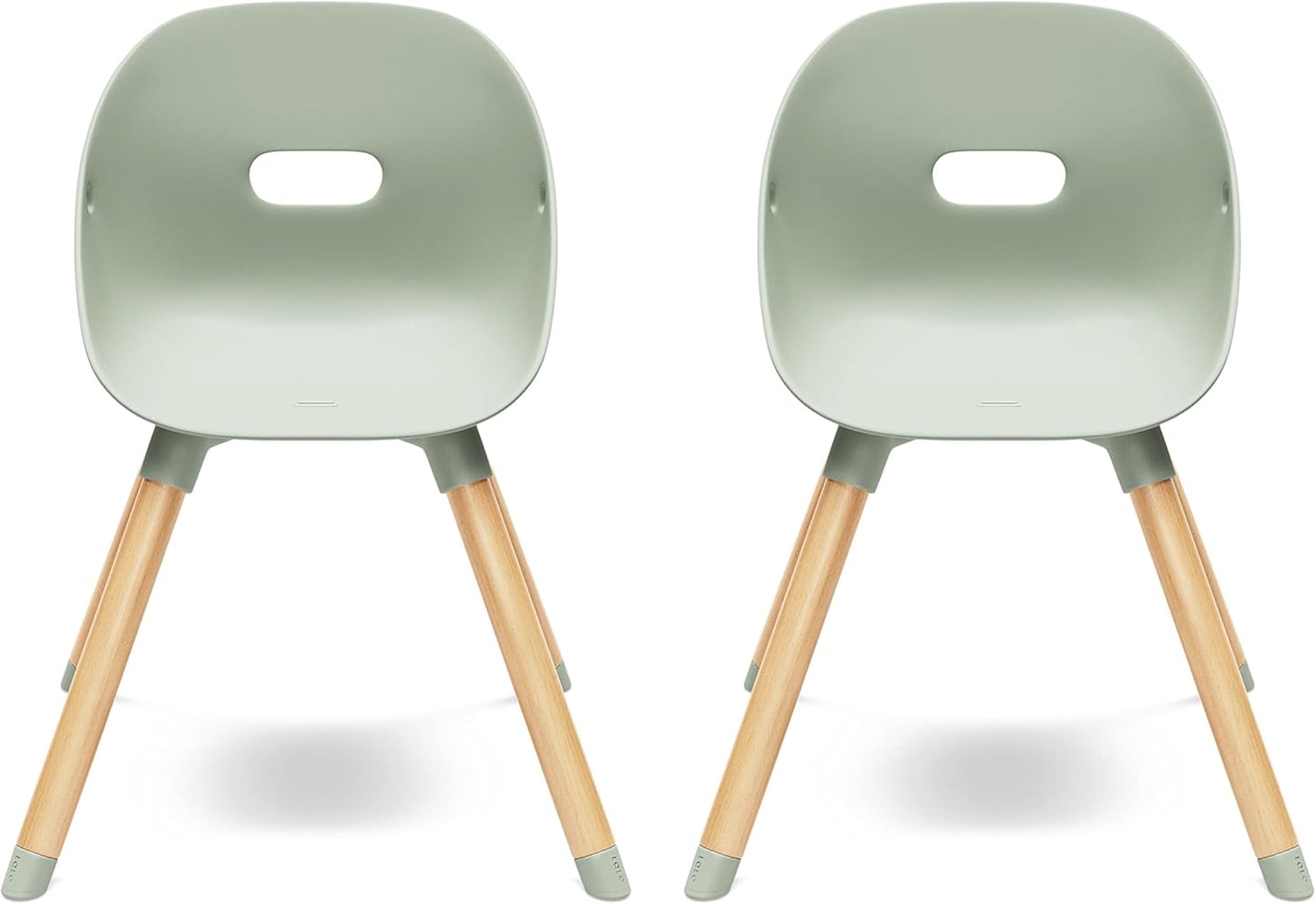 Lalo The Play Chair, Wooden and Non-Toxic Plastic Kids and Toddler Chair - Sturdy Bucket Seat and Easy to Clean Kids Chair with up to 200 lb. Weight Capacity, Set of 2 - Sage