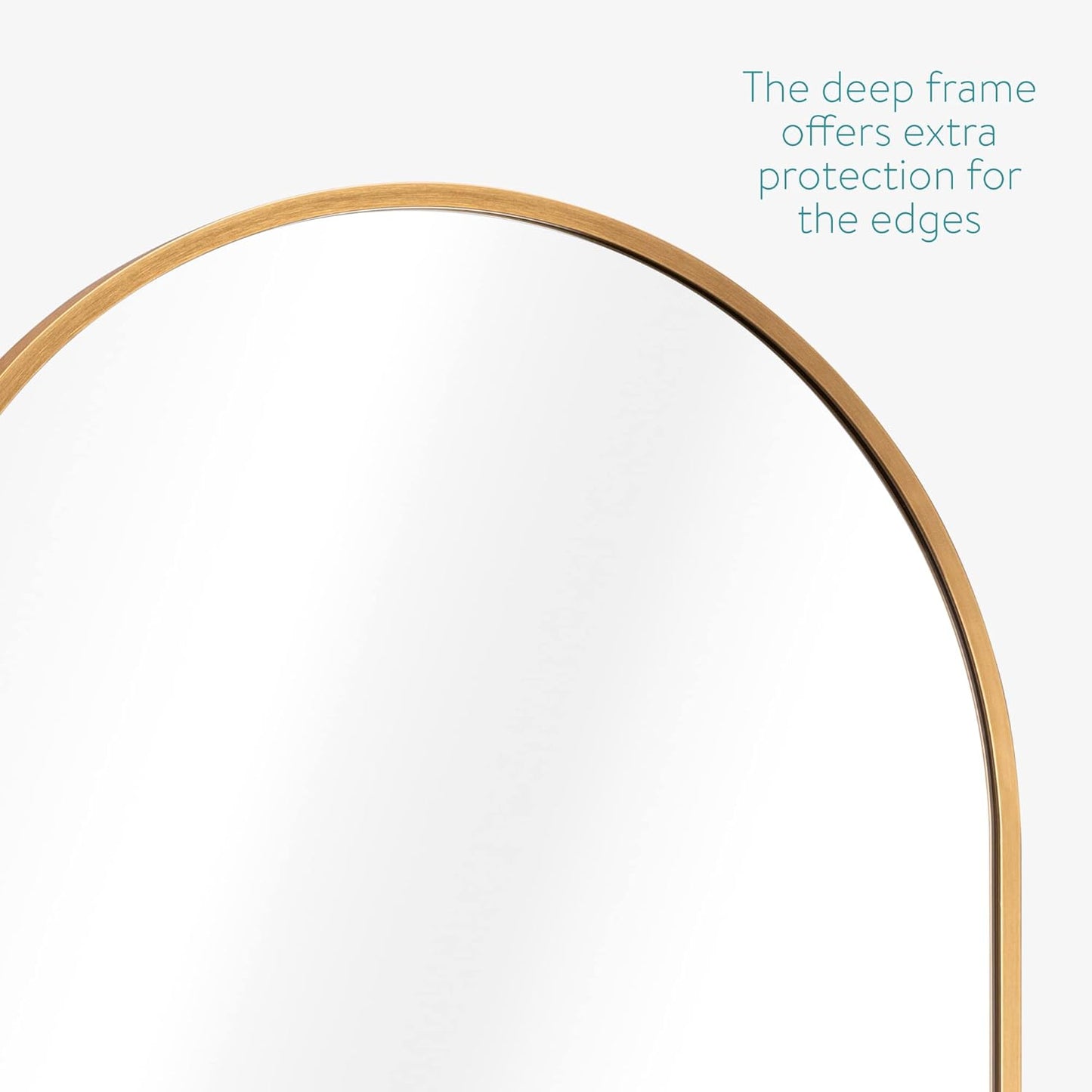 Navaris Arched Wall Mirror - Golden Arch Framed Mirror - 17.7"x31.5" Wall-Mounted Mirror with Gold Aluminum Alloy Frame for Living Room Bathroom Hall