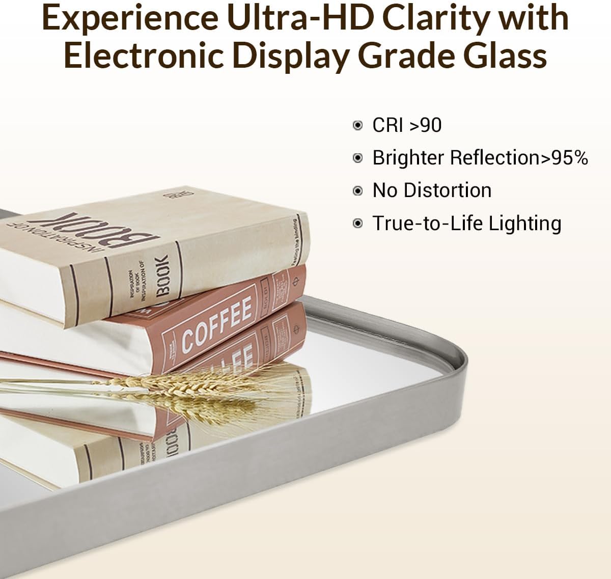 ANDY STAR Brushed Nickel Mirrors for Bathroom Sink, 30x30 Inch Bathroom Vanity Mirror with Square Metal Frame-Modern Clean Design with Superior Stainless Steel Frame