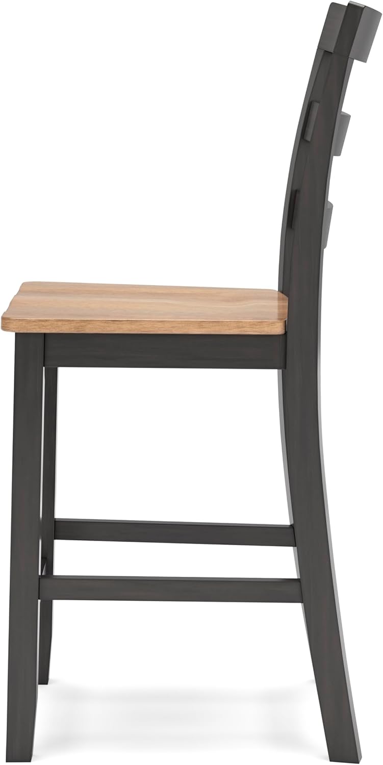 Signature Design by Ashley Gesthaven Solid Wood Frame Counter Height Barstool, Set of 2, Natural/Brown