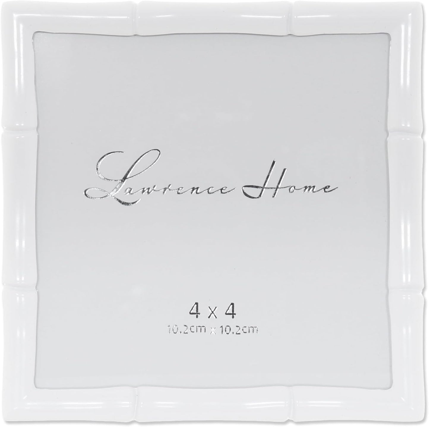 Lawrence Frames Cast Metal Frame - Bamboo Design, White, 4x4