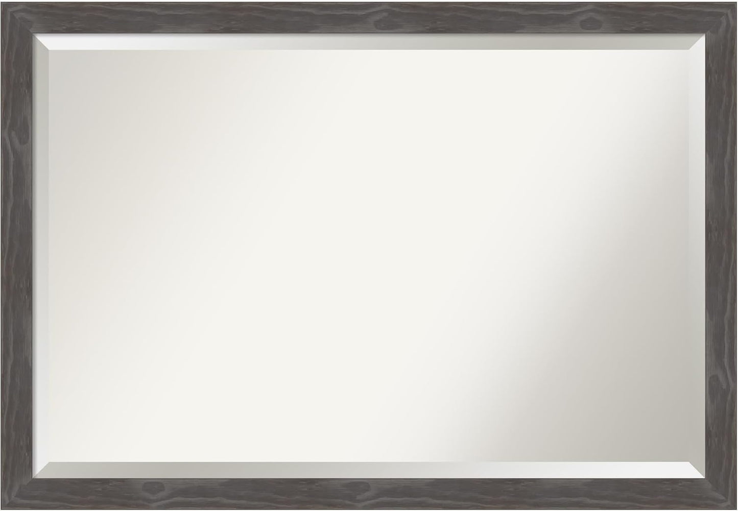 Amanti Art Grey Wall Mirror 27x39 Woodridge Rustic Grey Rectangle Bathroom Mirror for Wall Decor Living Room, Large Country Rustic Wood Frame, Hangs Horizonally and Vertically, Bathroom Decor,