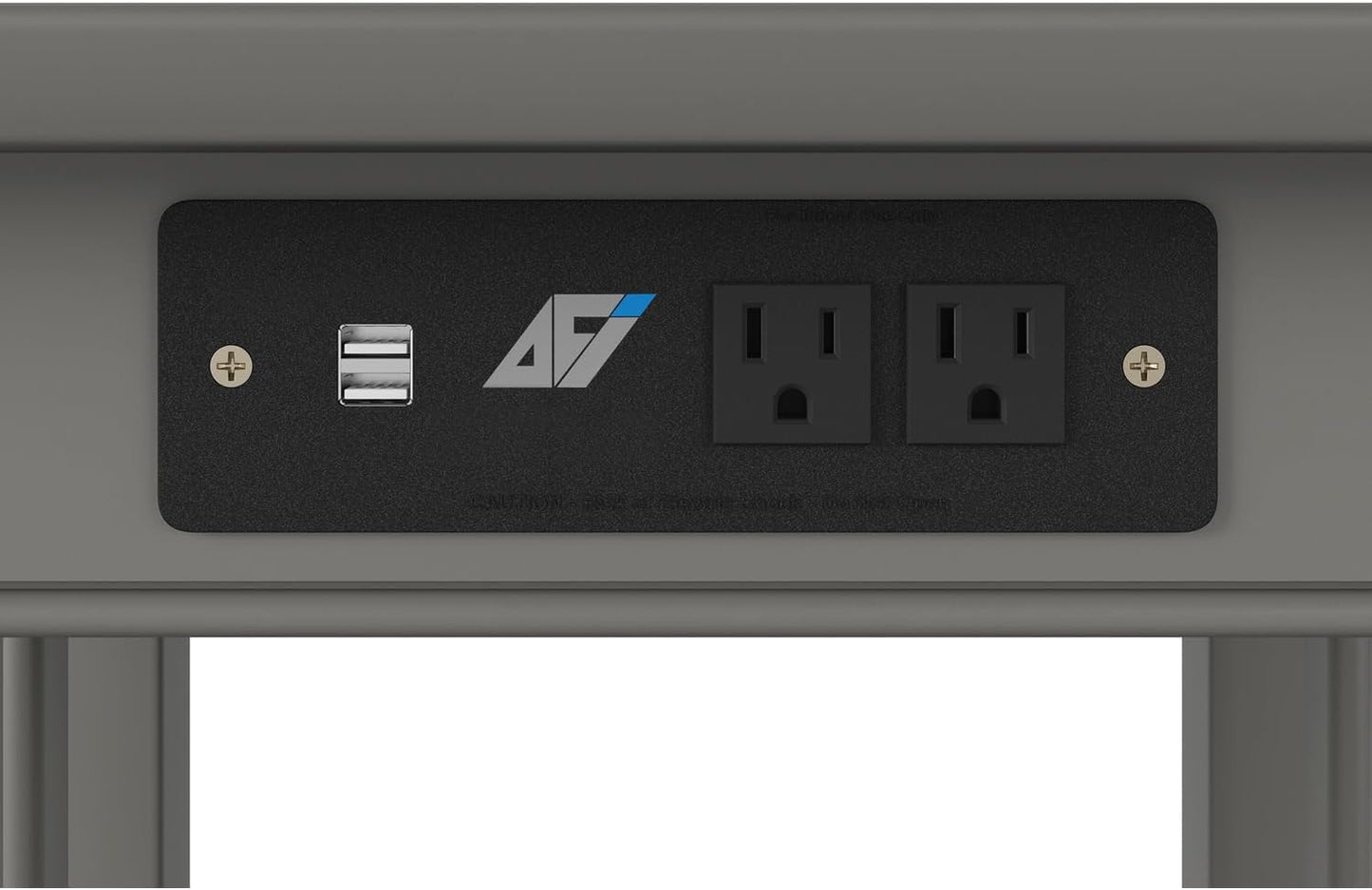 AFI, Mission End Table with Charging Station, Grey