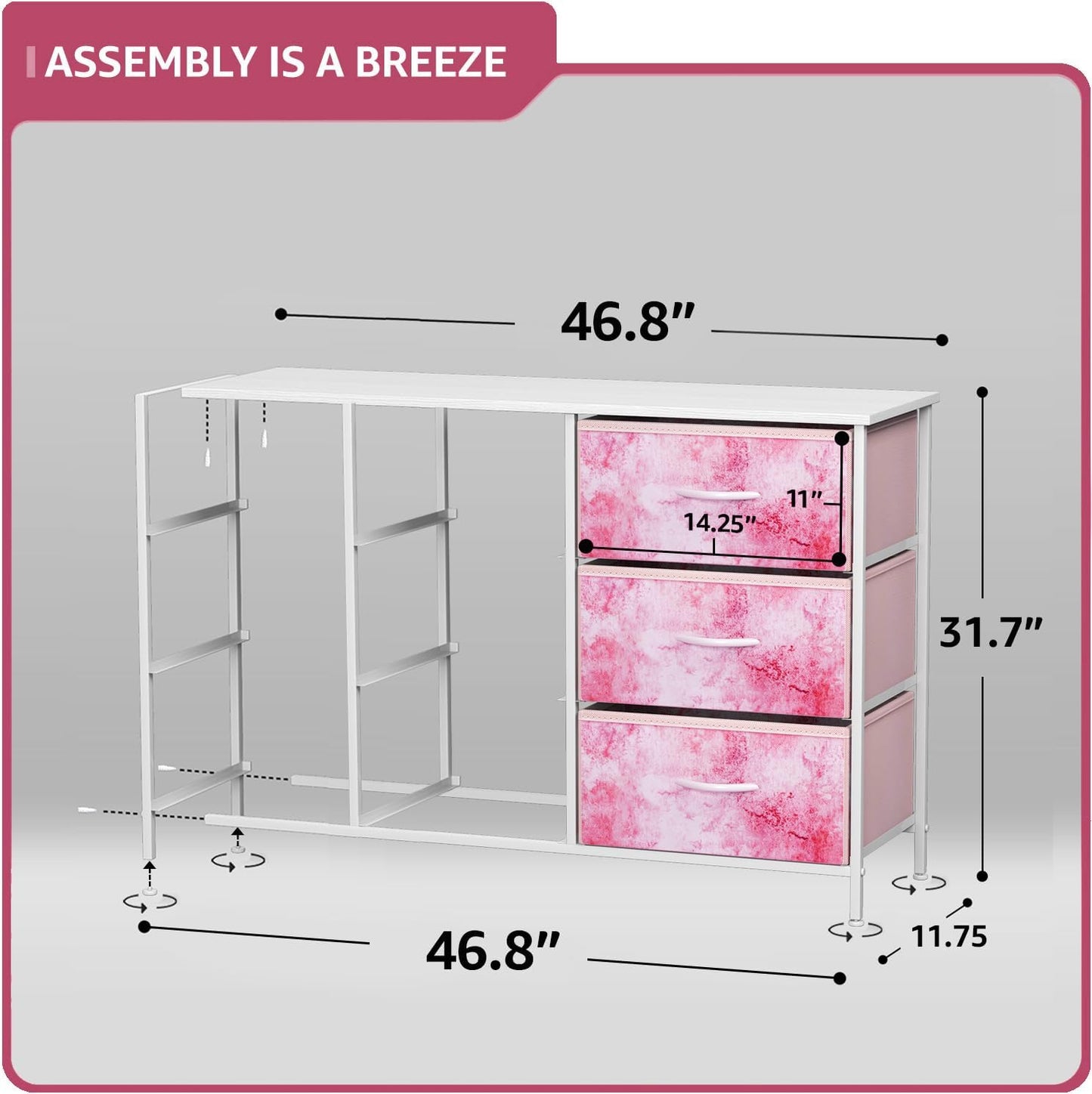 Sorbus Kids Dresser with 9 Drawers - Storage Unit Organizer Chest for Clothes - Bedroom, Kids Room, Nursery, & Closet