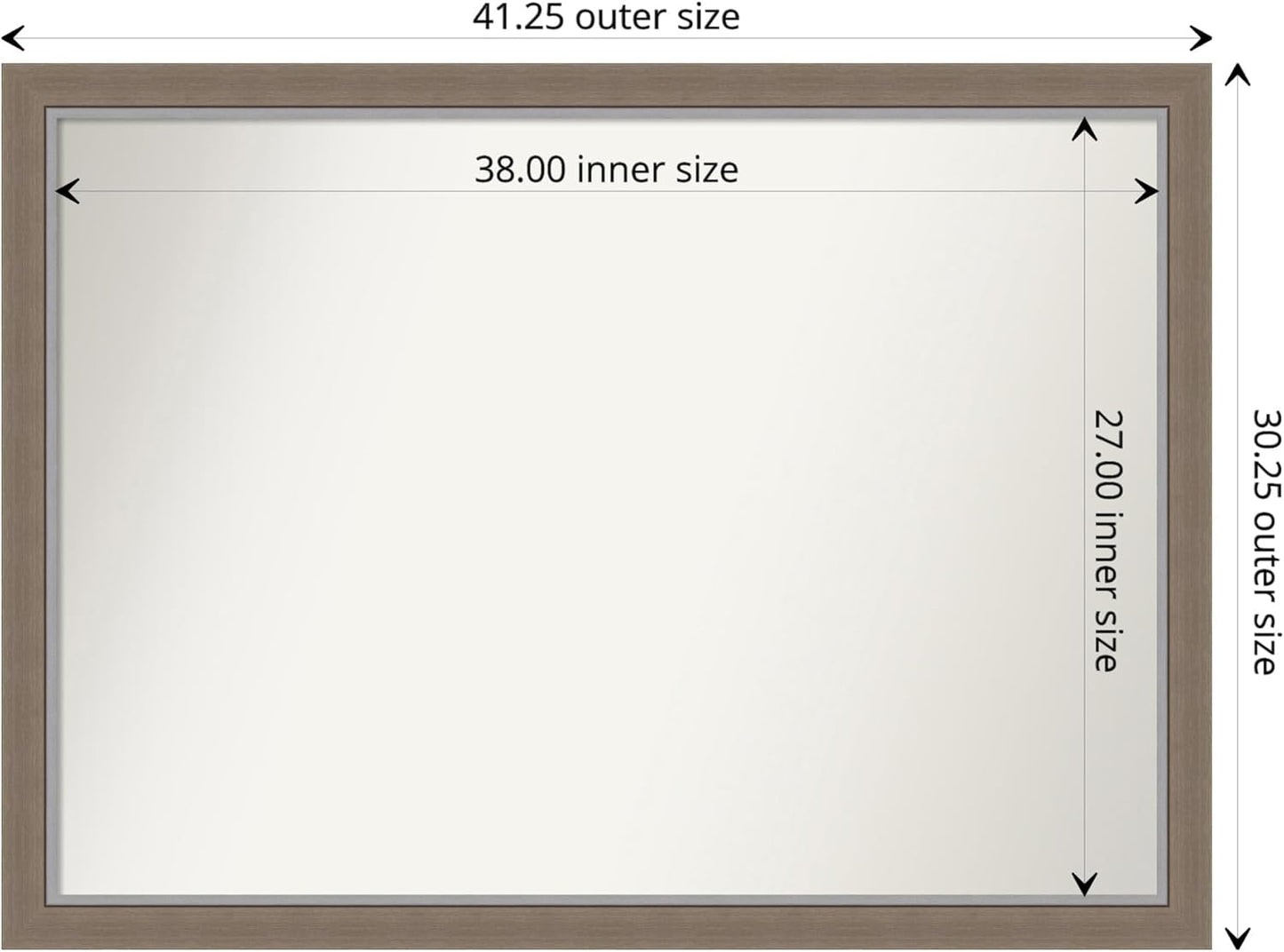 Amanti Art Black Bathroom Mirror for Over Sink, 29x40 Eva Black Silver Thin Rectangle Vanity Mirror, X-Large Modern Frame, Hangs Horizonally and Vertically, Bathroom Wall Decor, Non-Beveled Edge