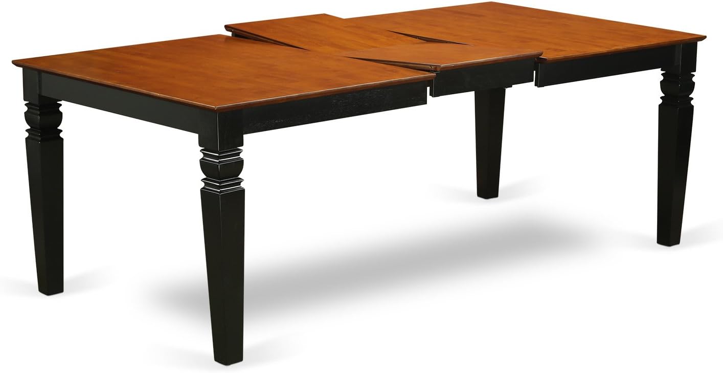 East West Furniture LGKE5-BCH-W 5 Piece Dining Room Furniture Set Includes a Rectangle Wooden Table with Butterfly Leaf and 4 Kitchen Dining Chairs, 42x84 Inch, Black & Cherry