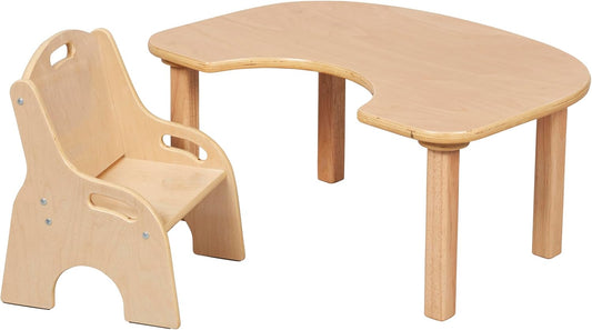 ECR4Kids Little Learner Table and Chair Set, Kids Furniture, Natural