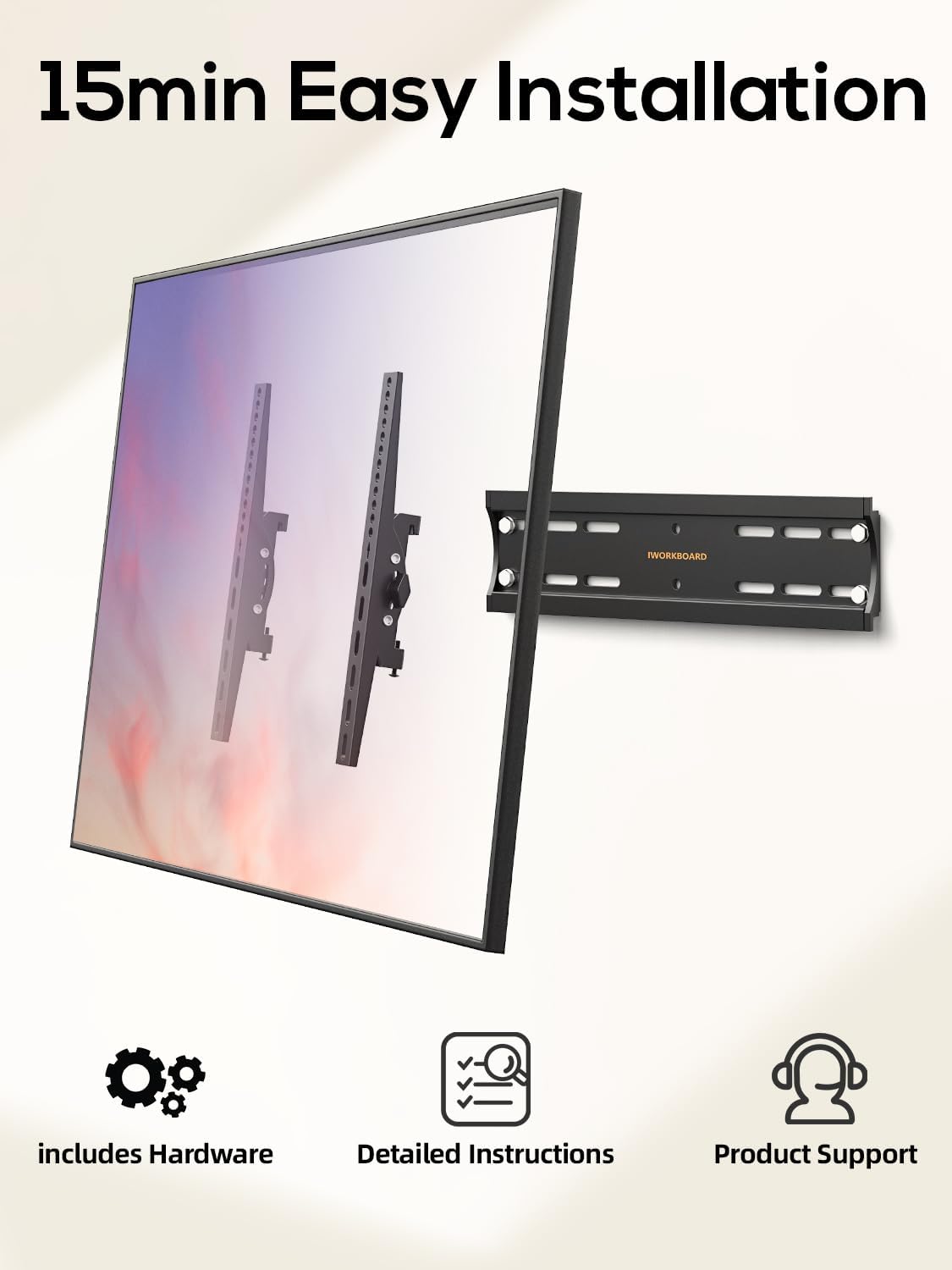 40 50 55 inch Tilting TV Wall Mount for 24-65 '' TVs, Low Profile TV Mount, Ultra Slim Wall Mounts TVs Bracket, Max VESA 400x400mm, 99 lbs & 16 inch Studs, Fit Most 32+ 42 43 45 Screen