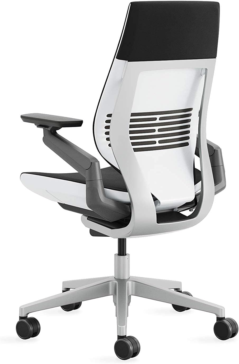 Steelcase Gesture Office Chair - Ergonomic Work Chair with Wheels for Carpet - Comfortable - Intuitive-to-Adjust for Desk - 360-Degree Arms - Licorice Fabric