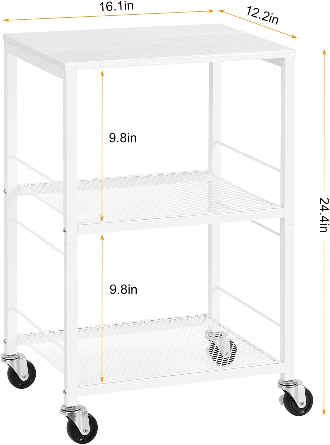 OYEAL End Table, Small Side Table Living Room, White Nightstand with 2-Tier Storage Shelf, Printer Stand Sofa Table for Small Spaces, Living Room, Bedroom, Easy Assembly
