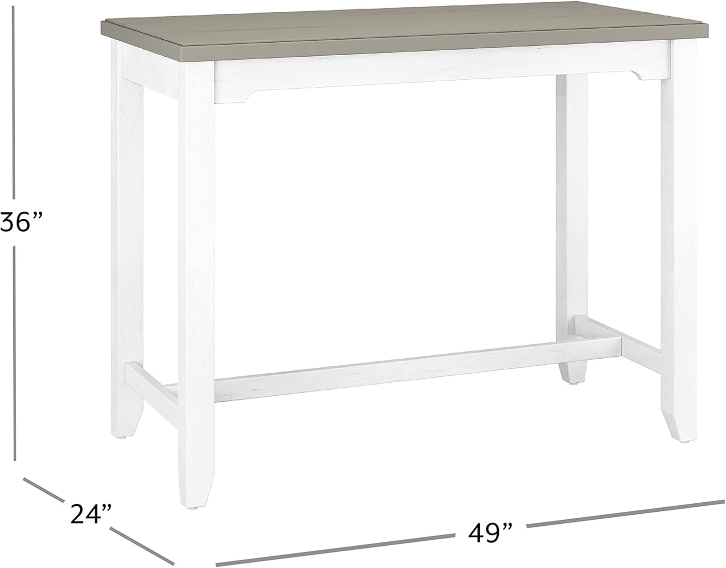 Hillsdale Furniture Hillsdale Clarion Side, Distressed Gray/Sea White Counter Height Table