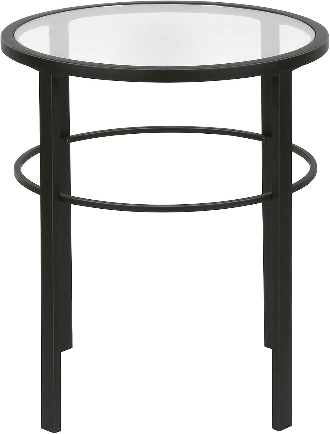 Henn&Hart 20" Wide Round Side Table in Blackened Bronze, Table for Living Room, Bedroom