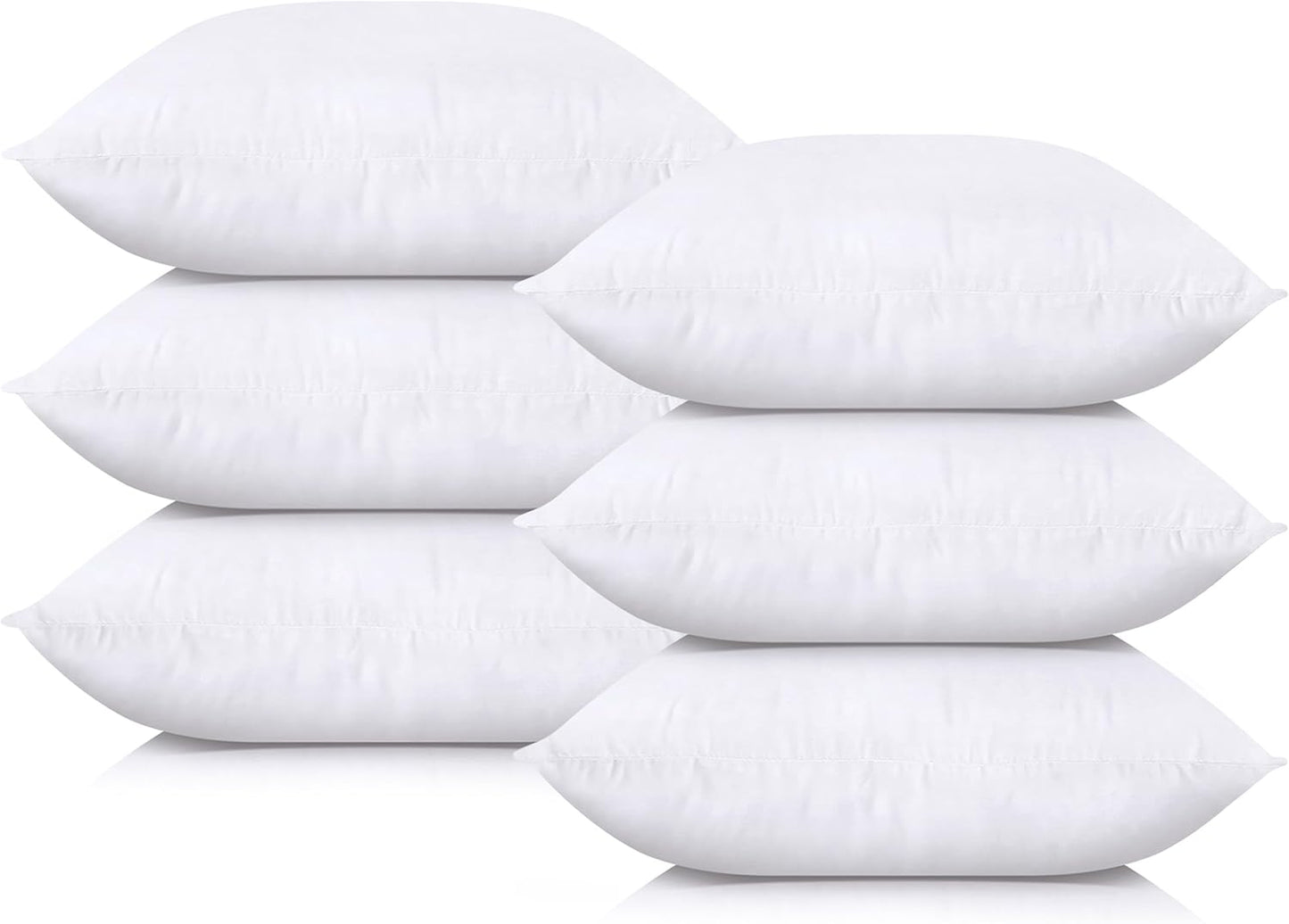 Utopia Bedding Throw Pillows (Set of 6, White), 16 x 16 Inches Pillows for Sofa, Bed and Couch Decorative Stuffer Pillow