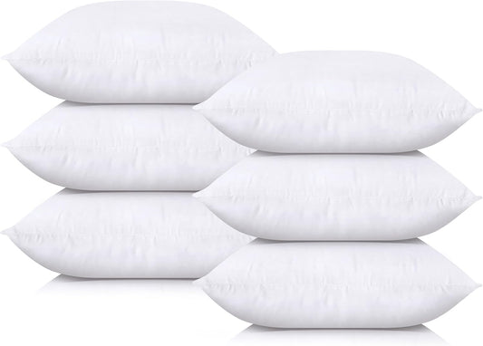Utopia Bedding Throw Pillows (Set of 6, White), 16 x 16 Inches Pillows for Sofa, Bed and Couch Decorative Stuffer Pillow
