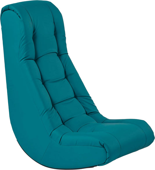 FDP Tufted Floor Rocker for Kids, Teens and Adults; Comfortable, Ergonomic Chair for Reading, Playing Video Games, or Watching TV - Teal, 10488-TL