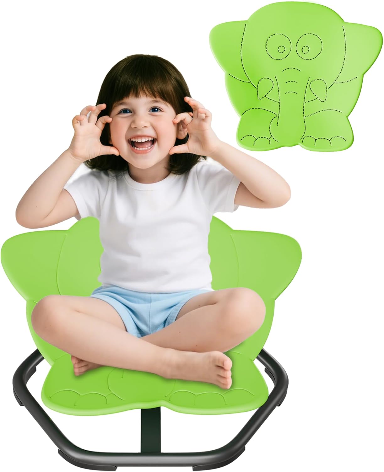 21" L × 19" W Spinning Chair for Autistic Kids, Sensory Toys for Kids with Autism, Sit and Spin, Toddlers & ADHD Children, Sensory Products Swivel Chair, Light Green