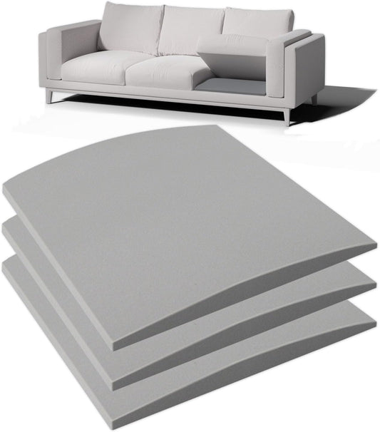Couch Cushion Support for Sagging Seat - 20" x 20" High-Density Curved Foam Sofa Cushion Support Board, Couch Supporter for Under The Cushions, Grey Set of 3