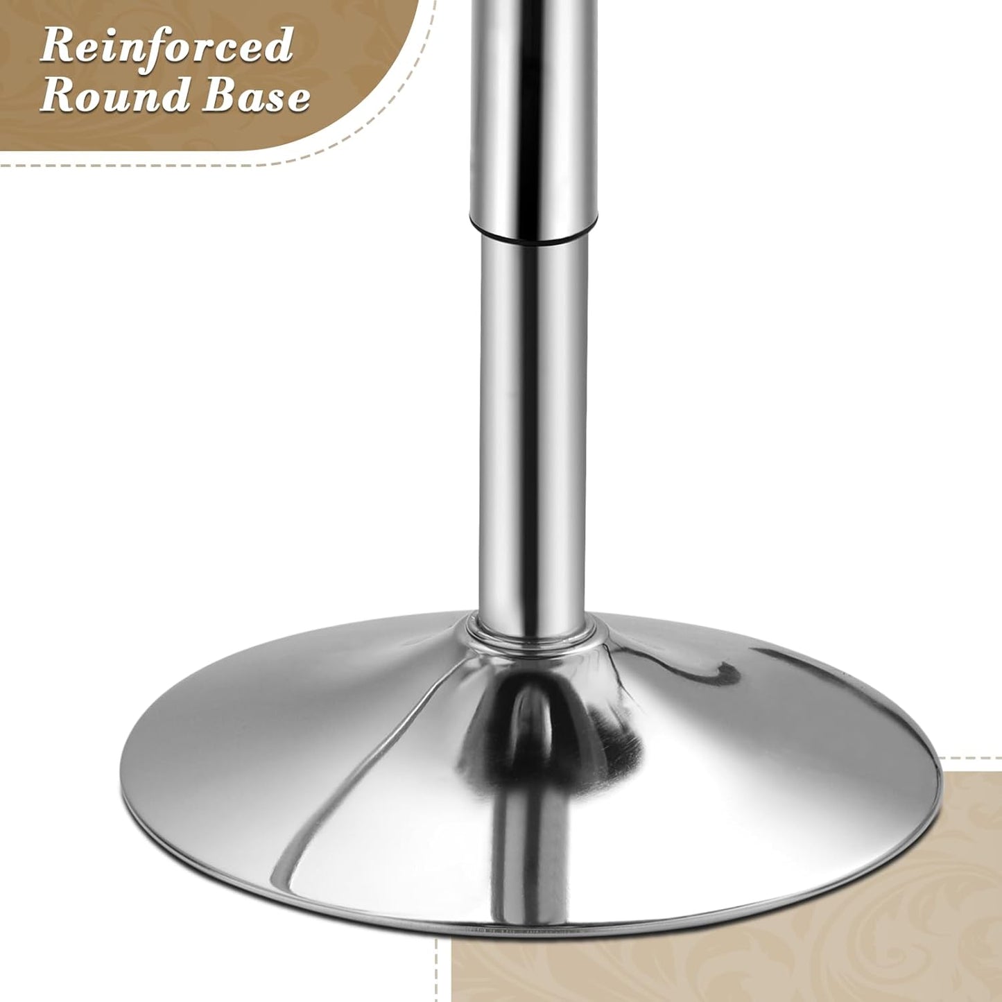 Athena Collection Bar Table with Swivel Top, Round Bistro Pub Bar Height Cocktail Table with Height Adjustable top and Metal Silver Base for Home Outdoor Party Event, Yellow