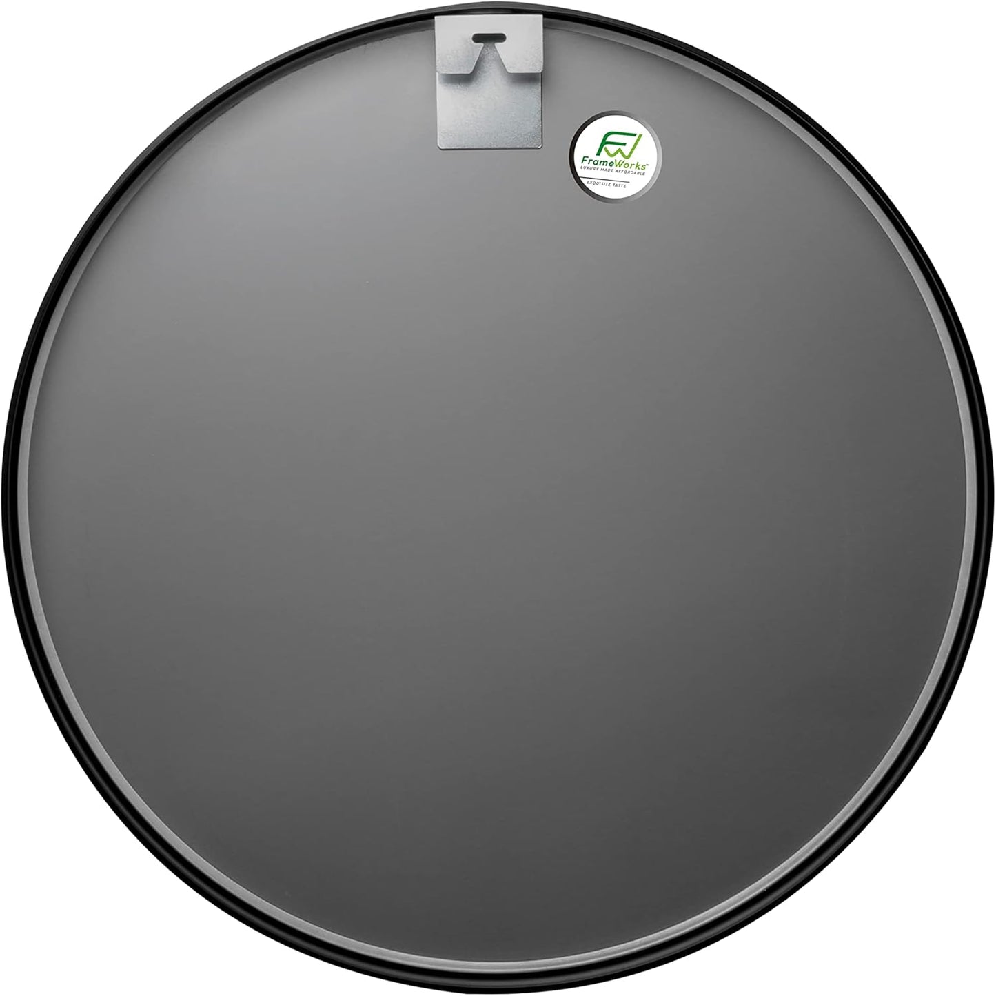 FrameWorks 24" Deluxe Contemporary Black Circular Aluminum Mirror