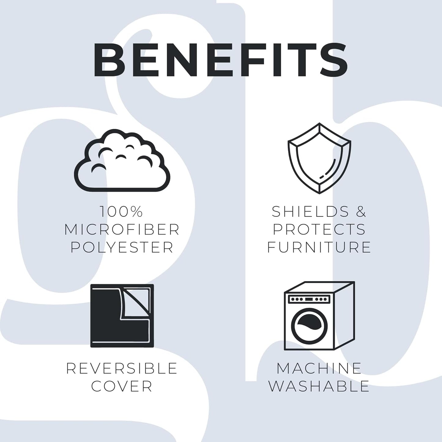 Reversible Floral Patchwork Furniture Protector Scalloped Edge Stain Resistant Printed Furniture Protector Maribel Collection (Chair, Gray/Aqua)