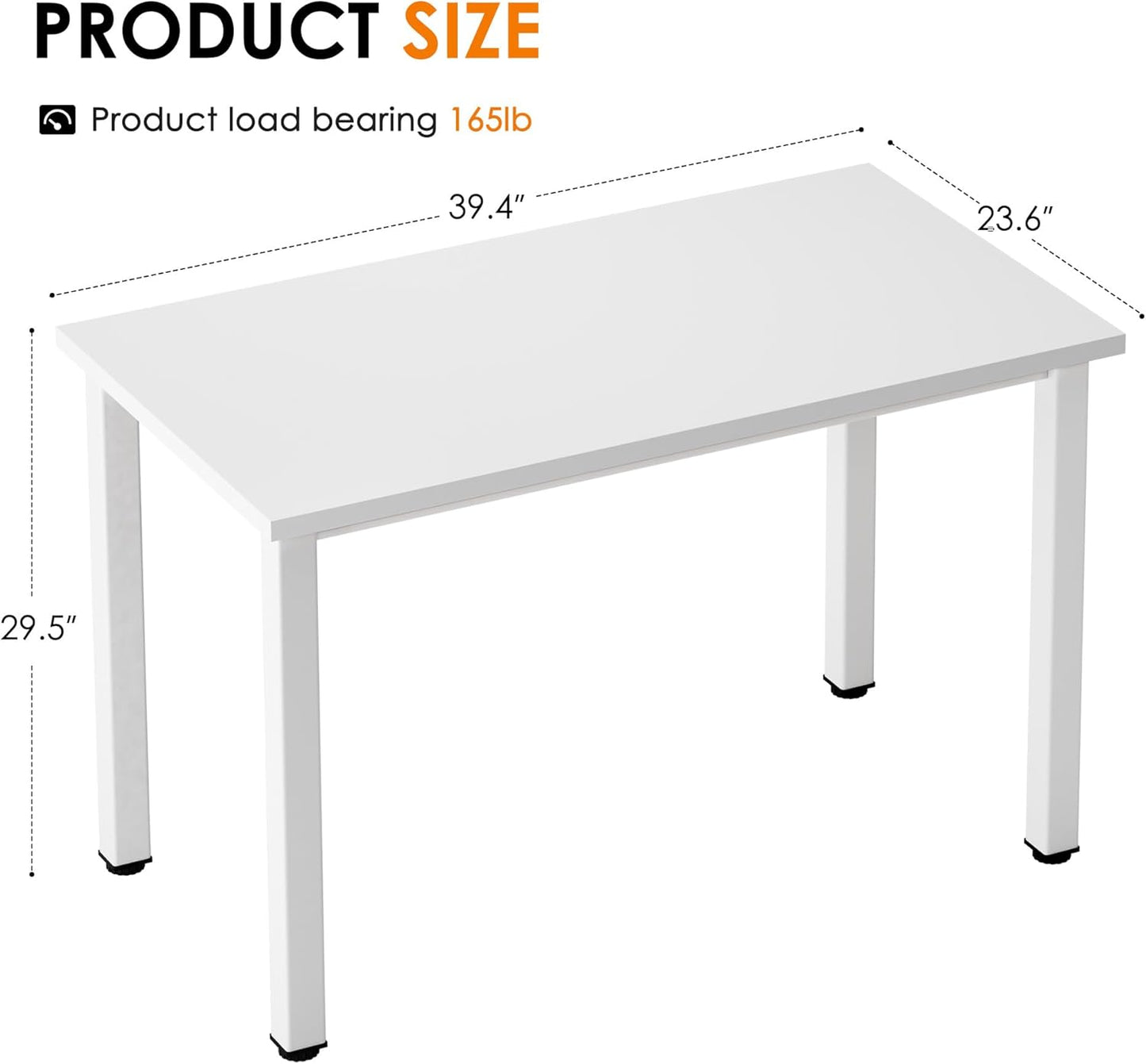 Need Small Desk, 39.4 inches Sturdy Writing Desk for Small Spaces, Small Computer Desk Teens Desk Study Table Laptop Desk Home Ofice Desk, White