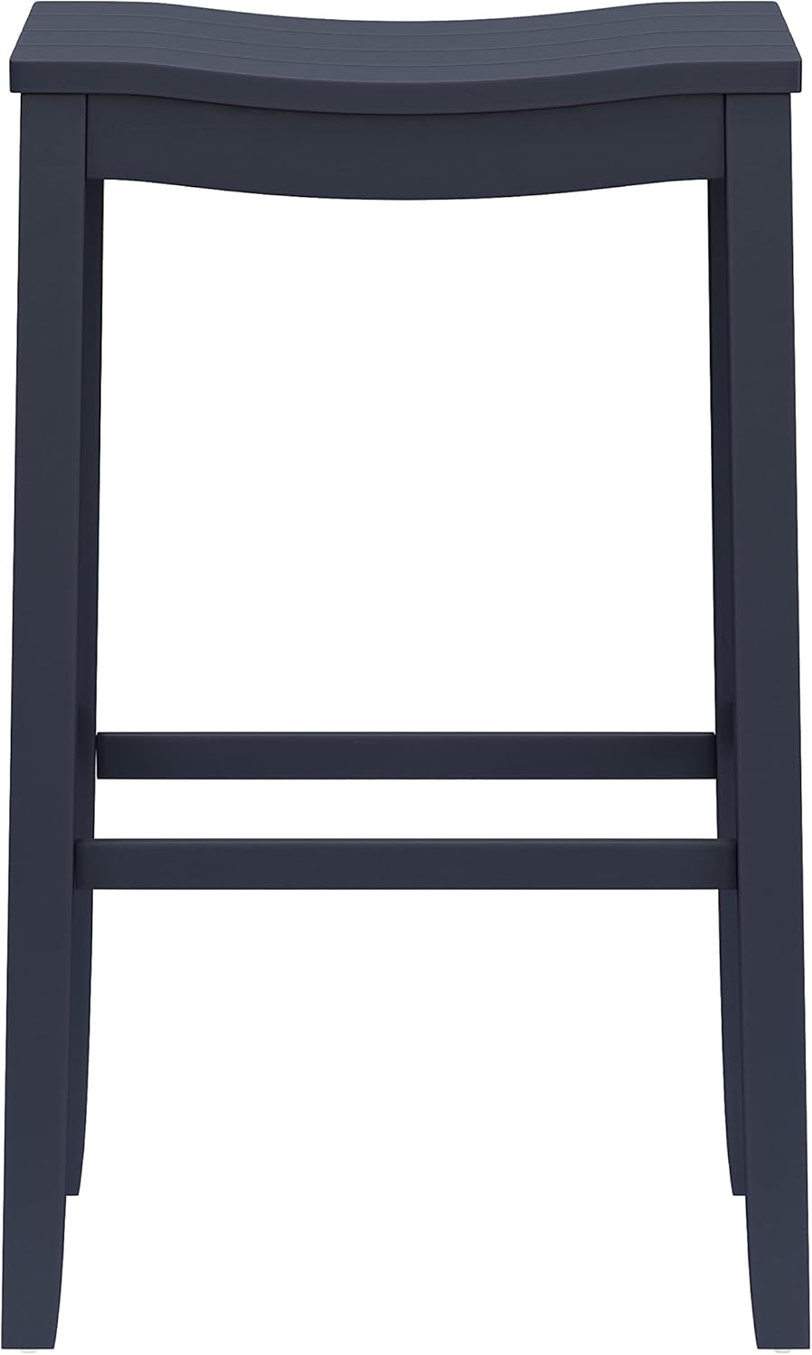 Hillsdale Fiddler Wood Backless Bar Height Stool with Saddle-Style Seat, Navy