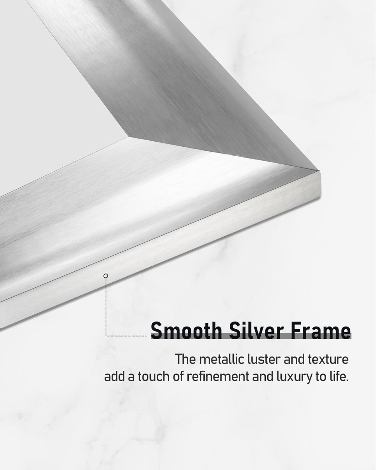 CULER Silver Wood Wall Mirror for Bathroom,Rectangle Rustic 24 x 36 inch Hanging Vanity Mirrors with Wooden Frame for Living Room,Bedroom,Entryway