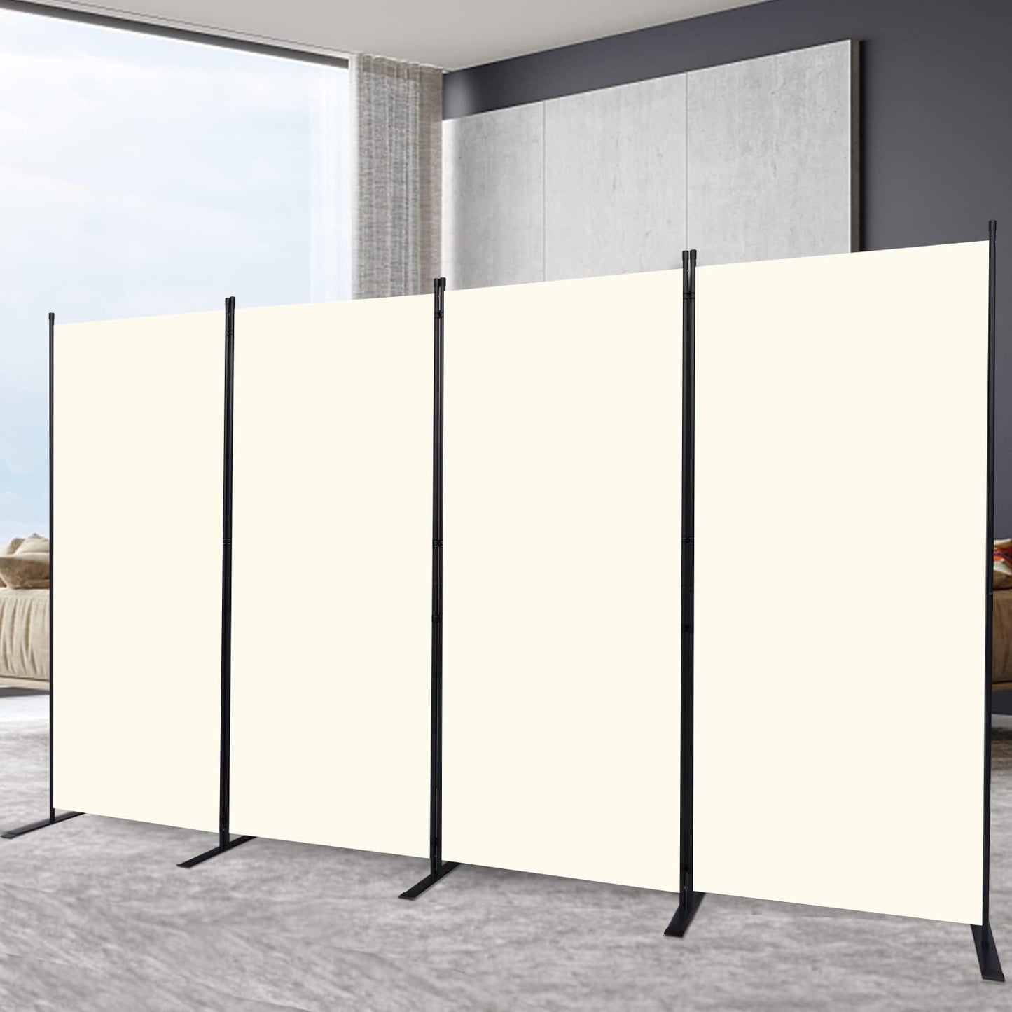 Room Divider 6FT Portable Room Dividers and Folding Privacy Screens, 136'' W Fabric Divider for Room Separation, 4 Panel Partition Room Dividers Freestanding Wall Divider Screen for Dorm Studio Office