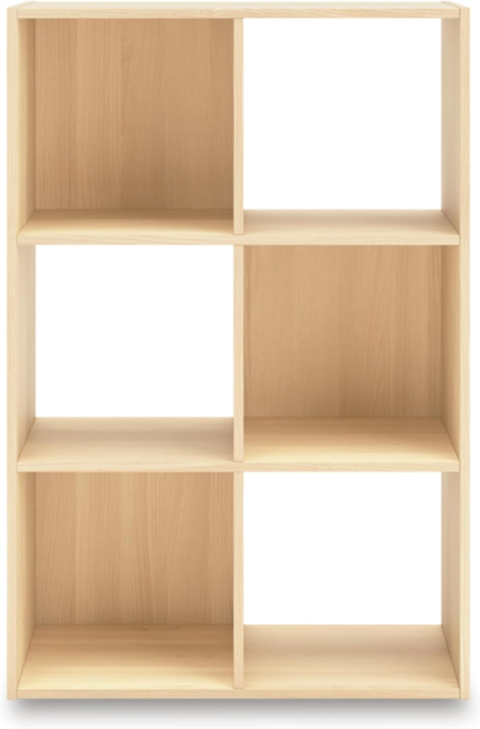 Signature Design by Ashley Piperton Contemporary 3-Tier Floor Standing 6 Cube Organizer for Living Room, Light Brown