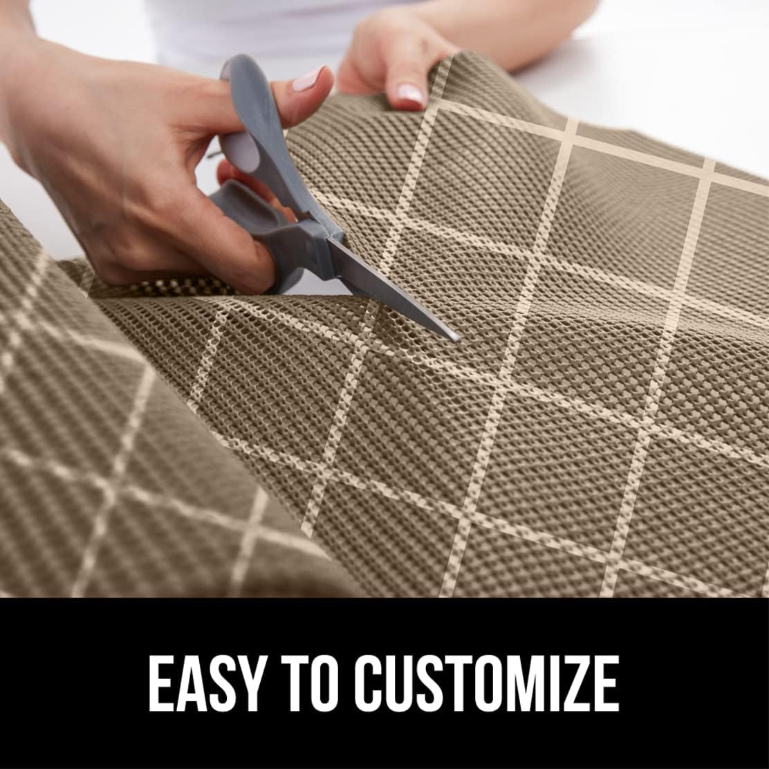 GORILLA GRIP powerGRIP Drawer Shelf and Cabinet Liner, Thick Strong Hold, Non-Adhesive Liners Protect Kitchen Cabinets and Cupboard, Bathroom Drawers, Easy Install, Breathable Mat, 20" x10', Beige