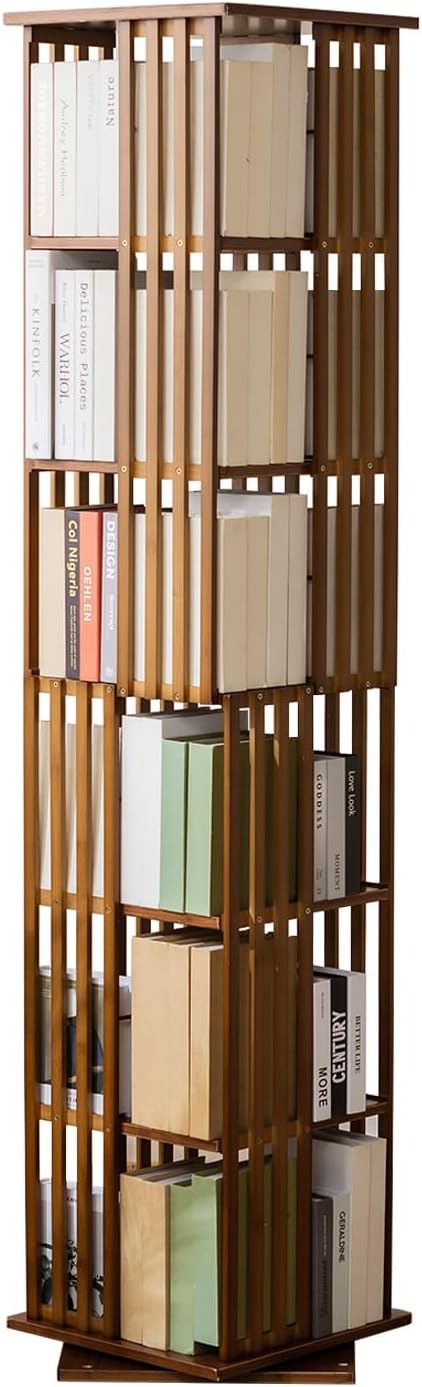 6 Tier Book Shelf,Modern Bookshelves Organizer,Walnut