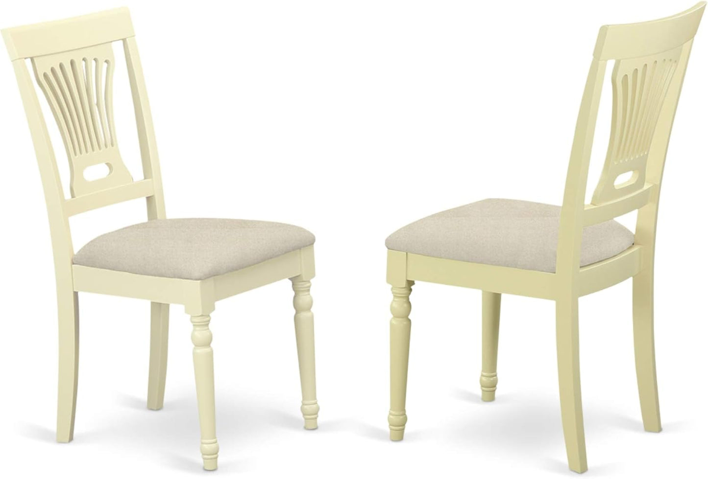 East West Furniture SUPL5-BMK-C 5 Piece Dining Room Furniture Set Includes a Round Kitchen Table with Dropleaf & Shelves and 4 Linen Fabric Upholstered Chairs, 42x42 Inch, Buttermilk & Cherry