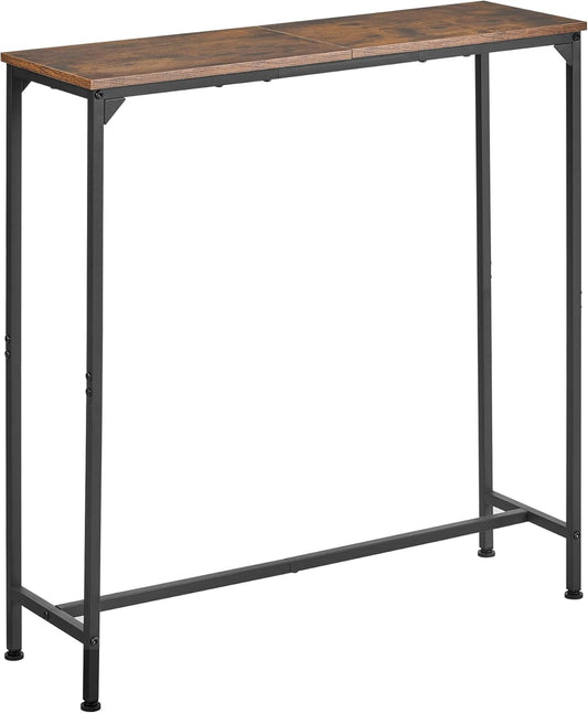 Console Table, Narrow Entryway Table, Thin Sofa Table, Behind Couch Table,for Hallway, Bedroom, Living Room, Foyer, 9.4 x 31.5 x 31.5 Inches, Rustic Brown