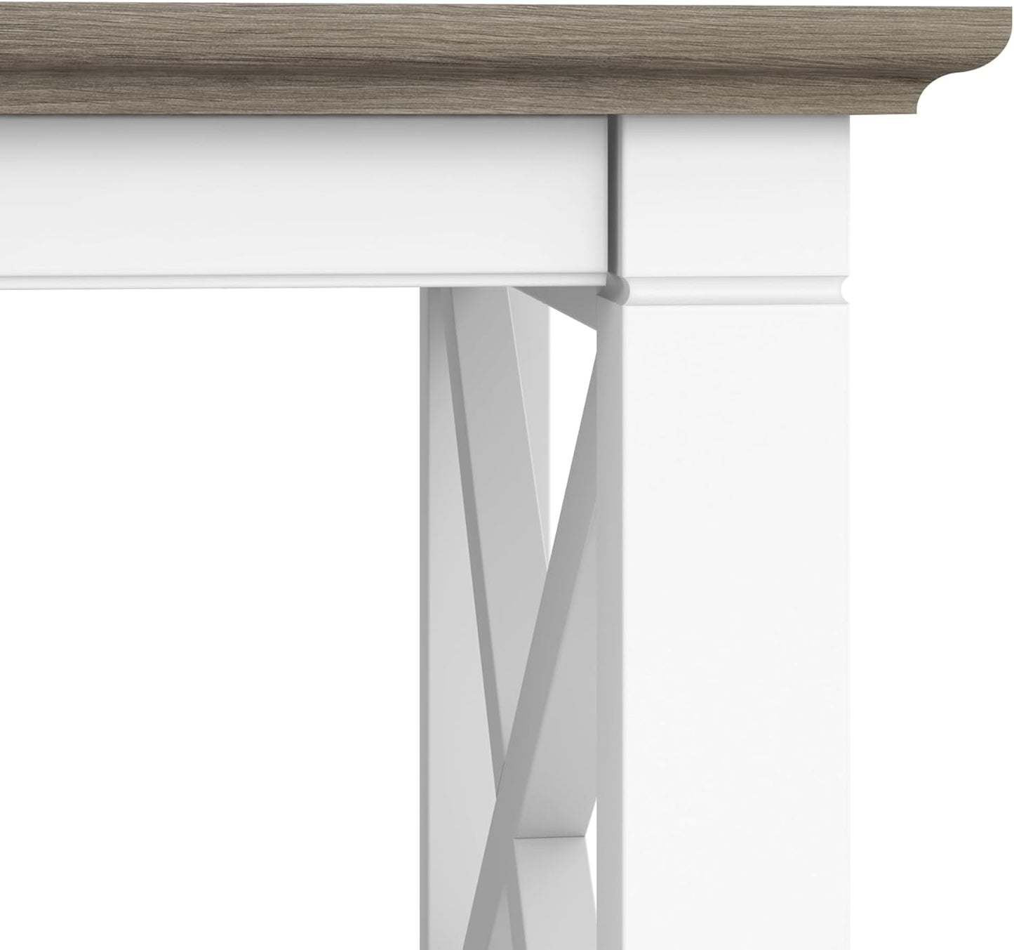 Bush Furniture Key West Tall TV Stand for 65 Inch TV in Pure White and Shiplap Gray, Farmhouse Entertainment Center with Storage