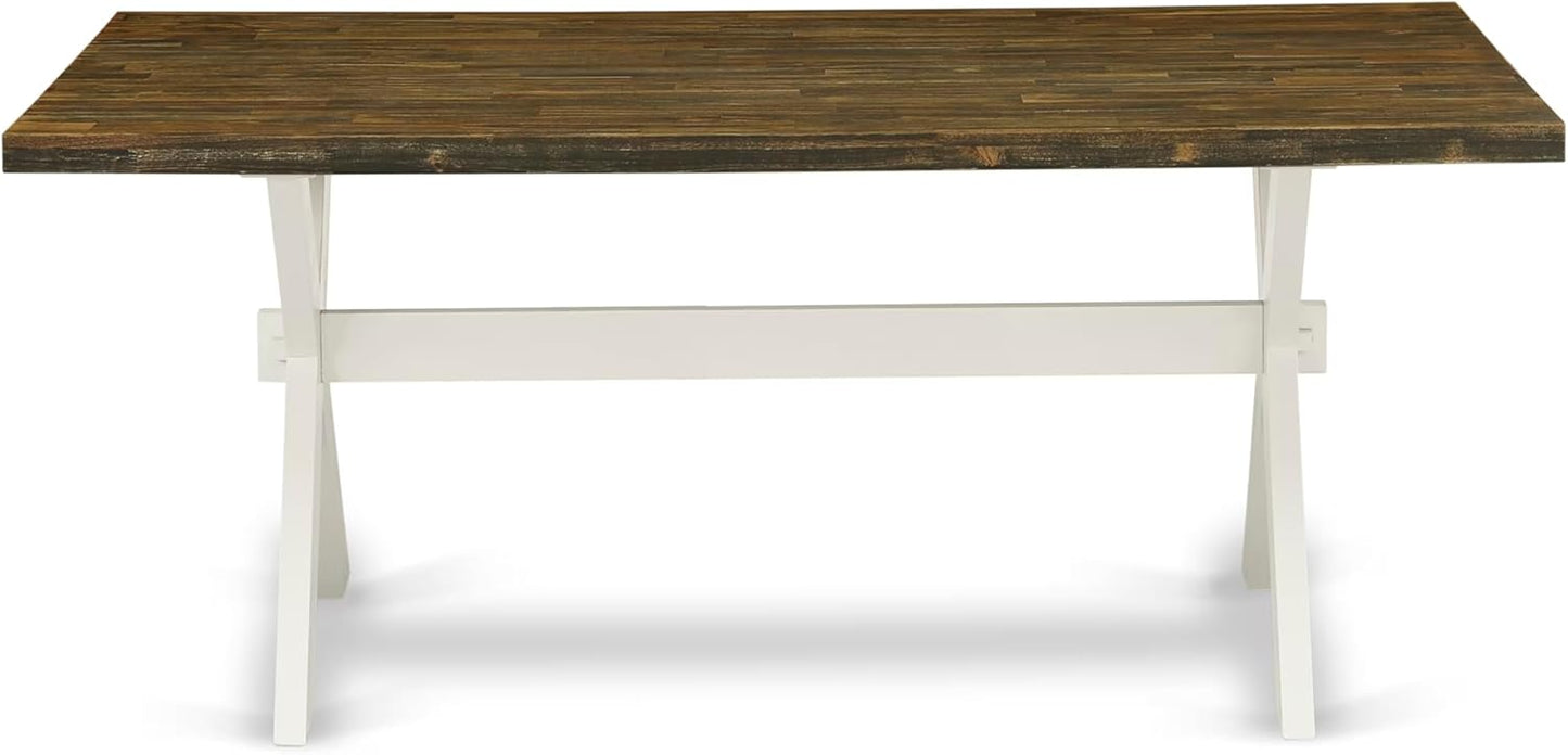East West Furniture XT077 X-Style Modern Dining Table - a Rectangle Wooden Table Top with Stylish Legs, 40x72 Inch, Multi-Color