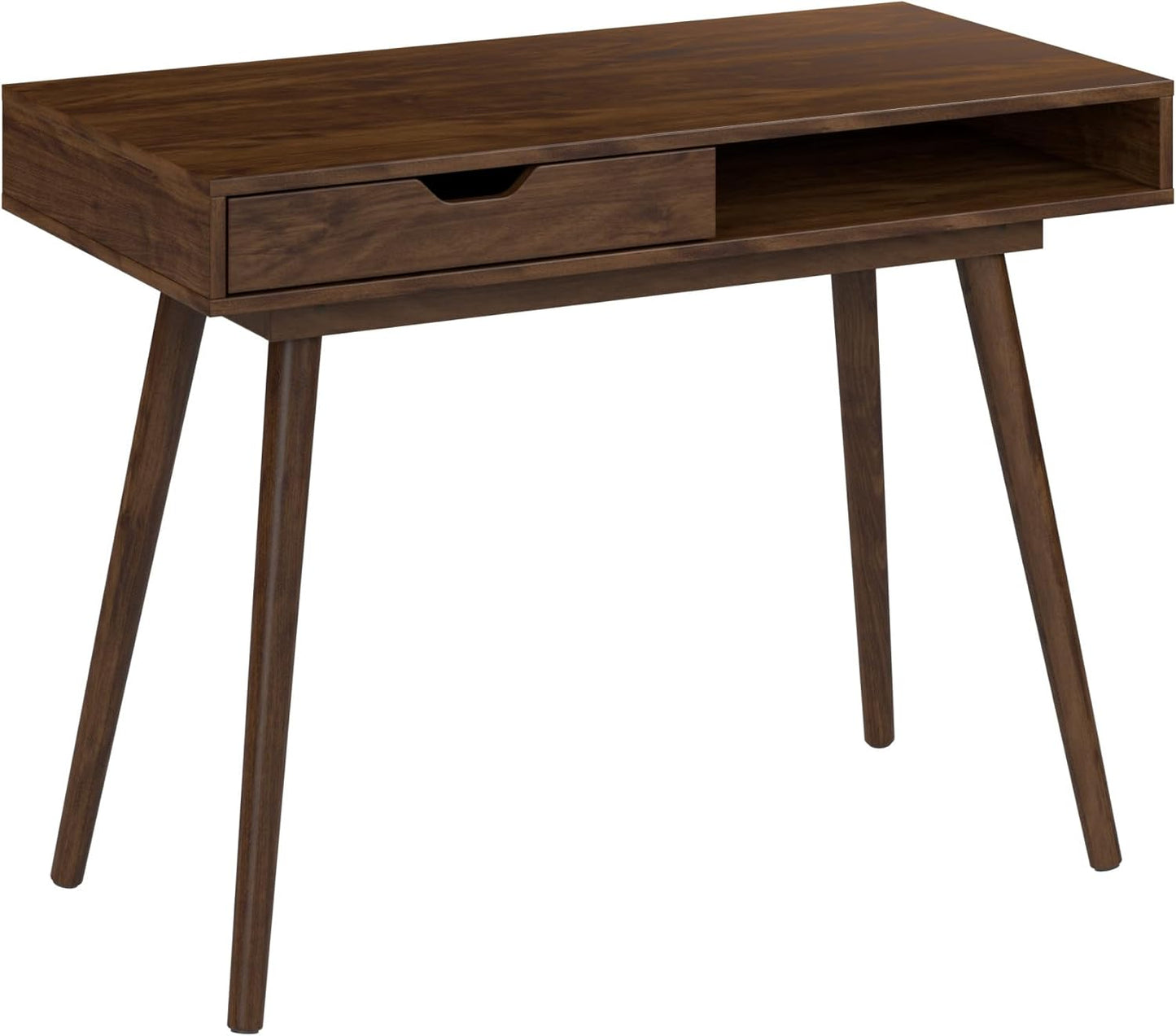 Bush Furniture Nora 40W Writing Desk in Dark Walnut | Computer Table for Home Office Workspace or Entryway