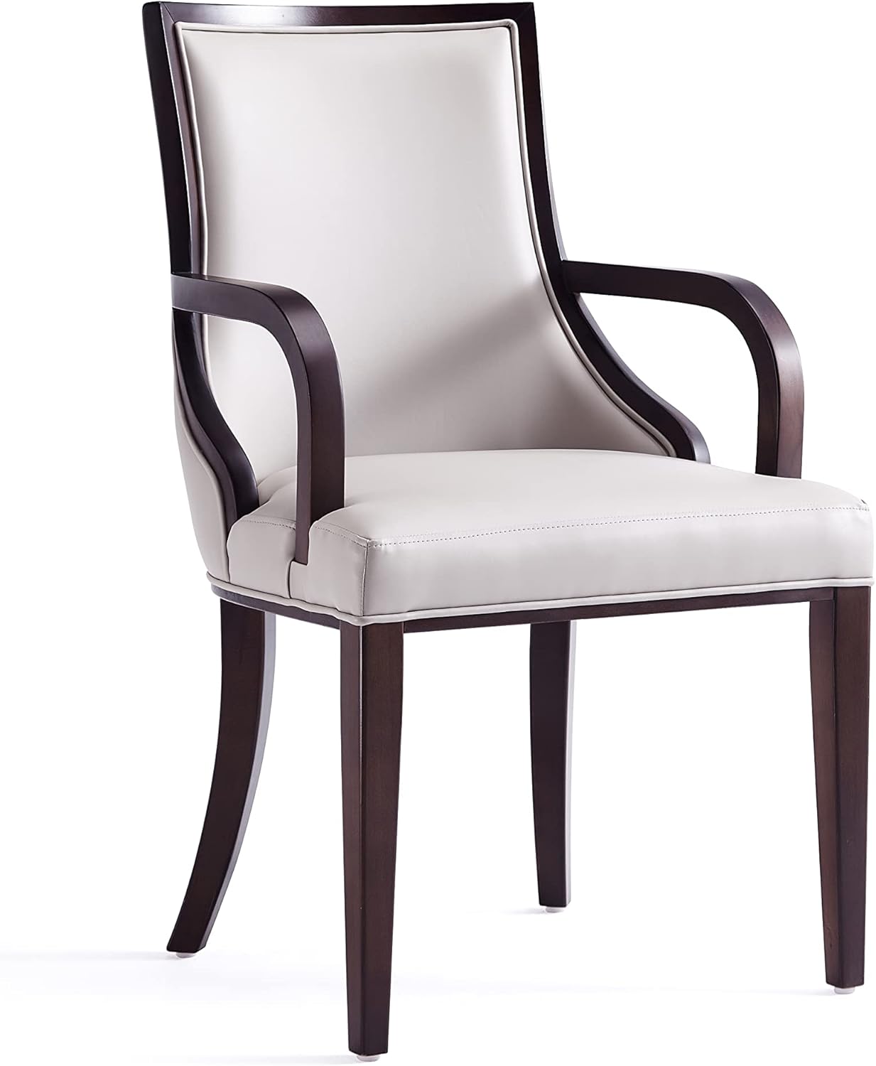 Manhattan Comfort Grand Faux Leather 8-Piece Dining Chairs in Light Grey