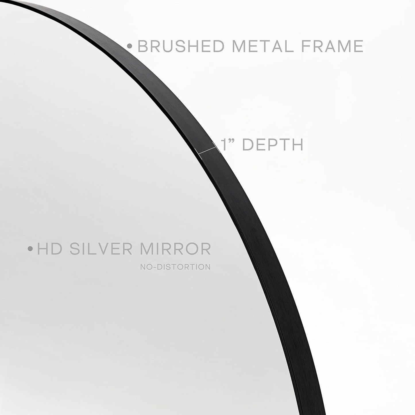 Black Round Mirror, 30 Inch Round Bathroom Mirror with Metal Frame Circle Mirrors for Wall, Bedroom, Vanity, Living Room, Entryway, Washrooms, Home Decor