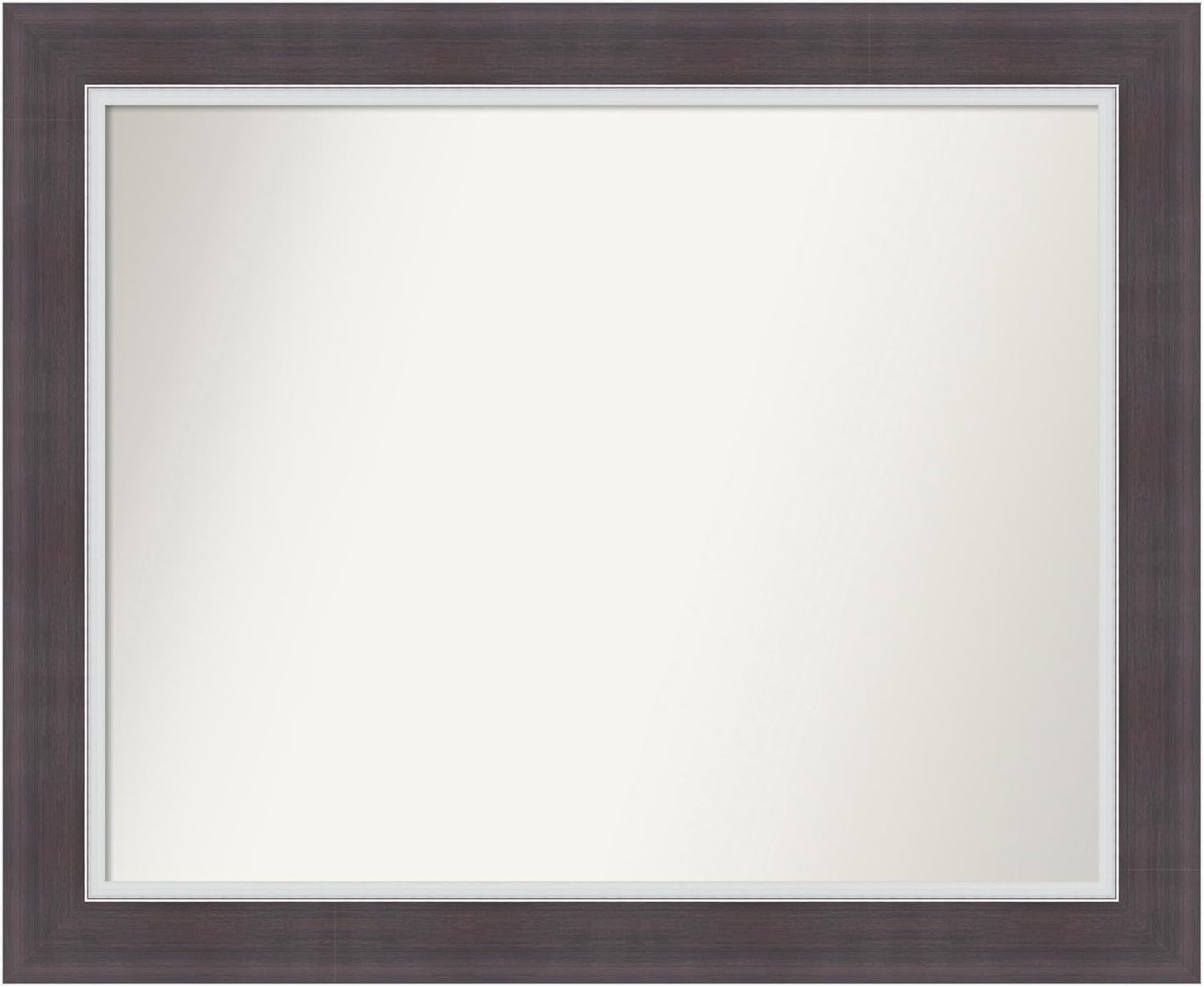 Amanti Art Brown Bathroom Mirror for Over Sink, 28x34 Ellie Brown Silver Rectangle Vanity Mirror, Large Modern Frame, Hangs Horizonally and Vertically, Bathroom Wall Decor, Non-Beveled Edge