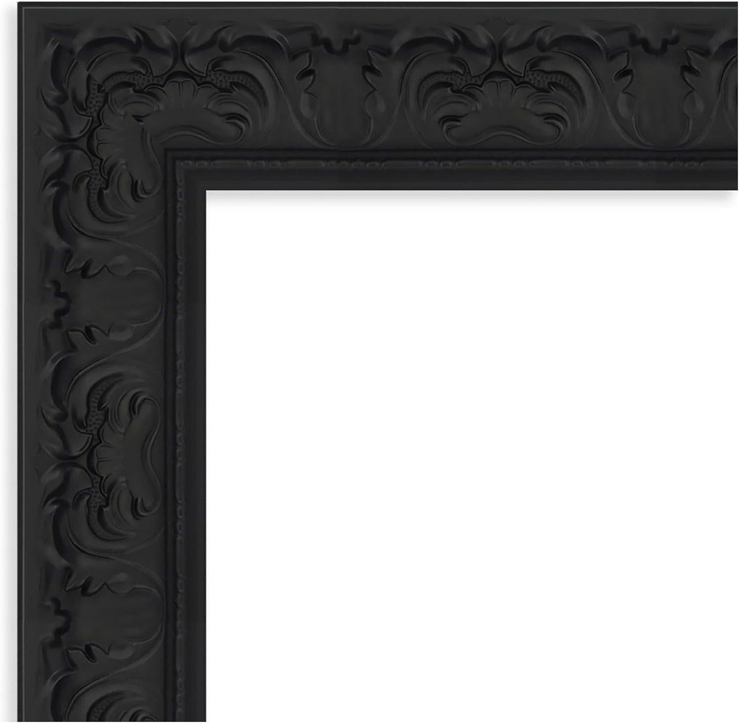 Amanti Art Black Bathroom Mirror for Over Sink, 29x35 Luxe Black Rectangle Vanity Mirror, Large Traditional Frame, Hangs Horizonally and Vertically, Bathroom Wall Decor, Beveled Edge
