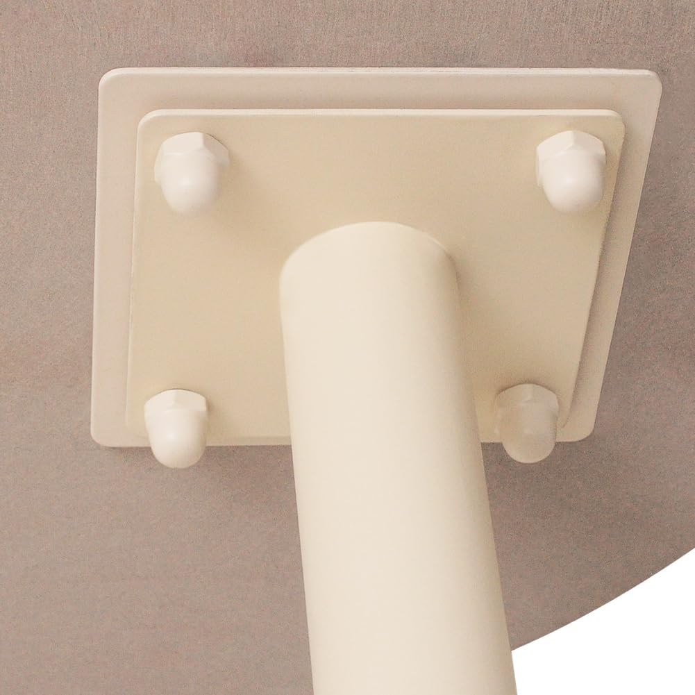 Marble Top Sofa Side Table | Robust Iron Base with Elegant Round Design for Living Room & Bedroom - Easy Assembly, Cream White