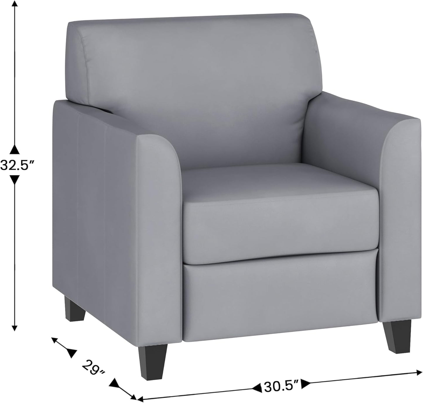 Flash Furniture HERCULES Diplomat Series Gray LeatherSoft Chair