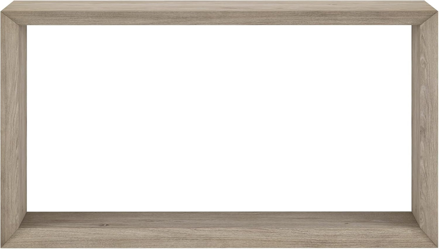 Henn&Hart 55'' Wooden Rectangular Console Table Entryway Table, Sofa Table with Wooden Shelf for Entryway, Living Room, Couch, Hallway, or Office, Antiqued Gray Oak