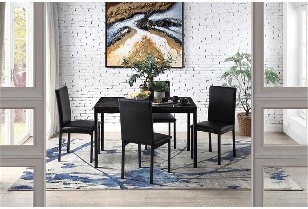 Homelegance Tempe PU Upholstered Dining Chair (Set of 4), Black