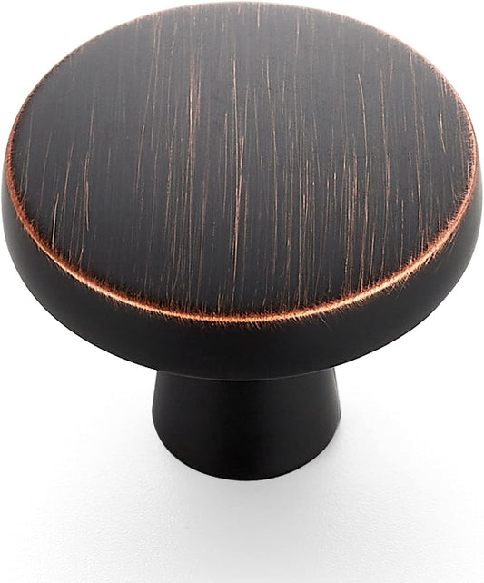 Ravinte 30 Pack Drawer Pulls 1-1/4 Inch Kitchen Cabinet Knobs Solid Round Dresser Drawer Knobs Oil-Rubbed Bronze Dresser Knobs Drawer Knobs Simple Cabinet Hardware for Cupboard Drawer Pulls